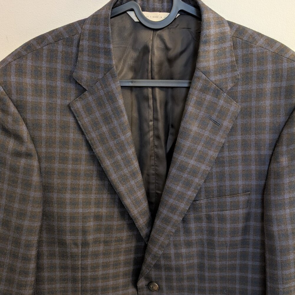 Samuelsohn Collection 100% wool Brown and Purple Suit Blazer - size 41 regular